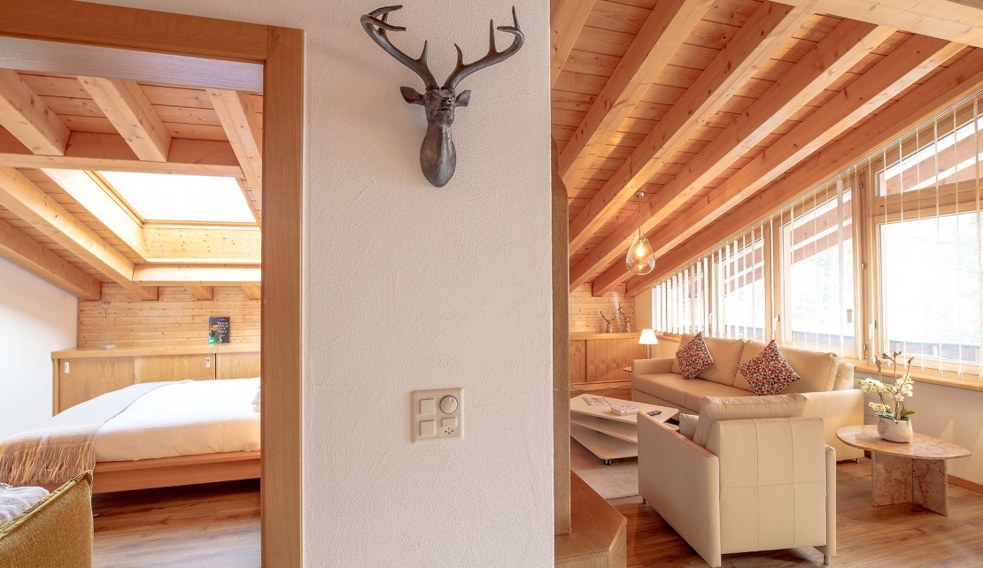 Attika Matterhorn Schlafzimmer und Wohnzimmer
